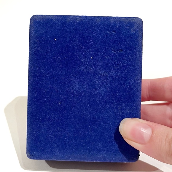 Vintage Flame Crest Electric Light Gold Tone Metal Star Blue Velvet Case Box - Picture 10 of 10